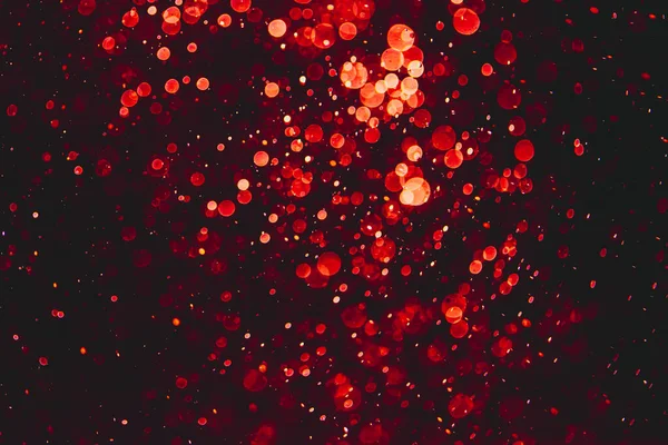 Roșu Bokeh Lumini Fundal Negru — Fotografie, imagine de stoc