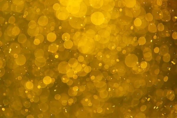 Golden Abstract Bokeh Black Background — Stock Photo, Image