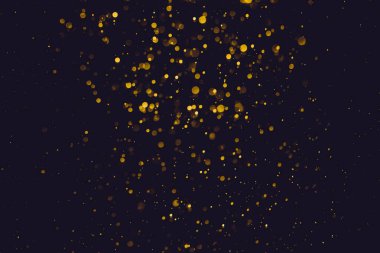 Vintage abstract gold bokeh with black background clipart