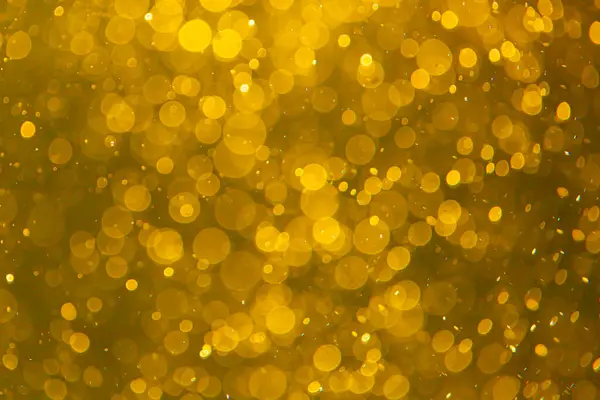 Golden Abstract Bokeh Black Background — Stock Photo, Image