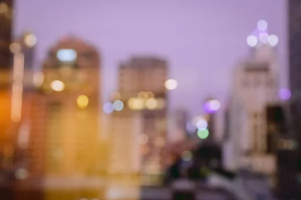 Blur Image City Scape Building Night Light Bokeh Background — Stock Photo, Image