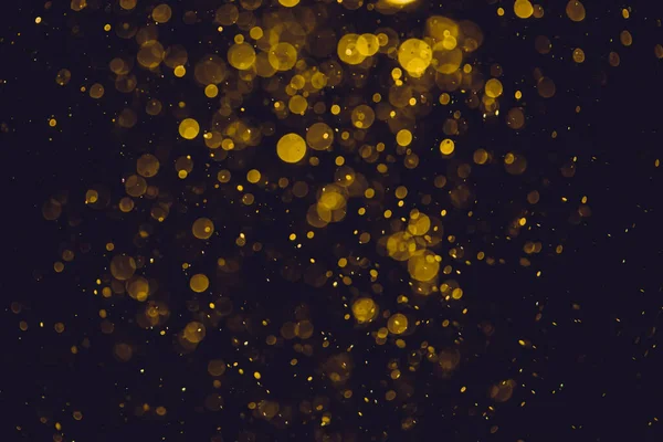 Vintage Abstract Gold Bokeh Black Background — Stock Photo, Image