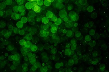 Siyah arkaplan ile soyut yeşil bokeh