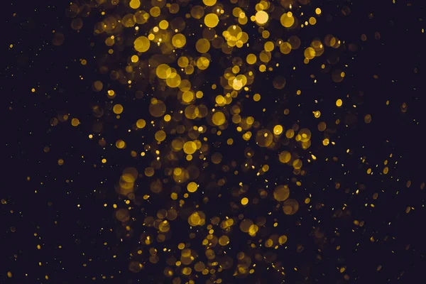 Винтажное Абстрактное Золото Боке Черным Фоном — стоковое фото