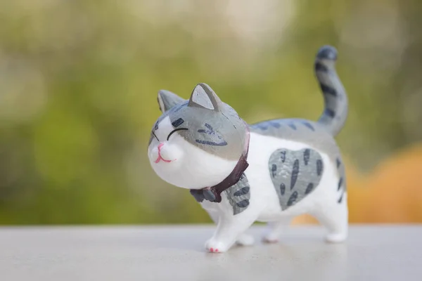 Mini Mignon Petit Chat Animaux Modèles Plastique Pour Décoration Jardin — Photo