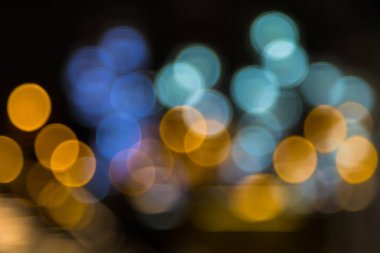 Siyah arkaplan üzerindeki ışık deseninin soyut bokeh 'i