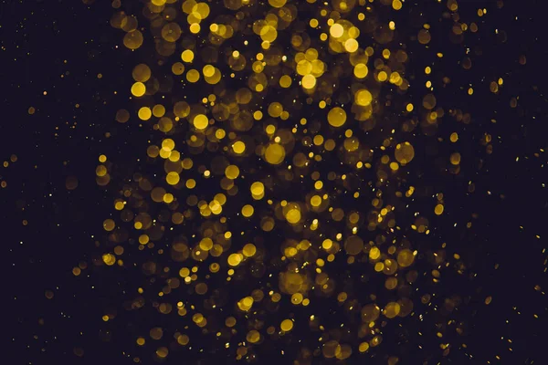 Золотий Боке Світла Чорному Тлі — стокове фото