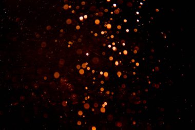 Siyah arkaplan ile soyut altın bokeh