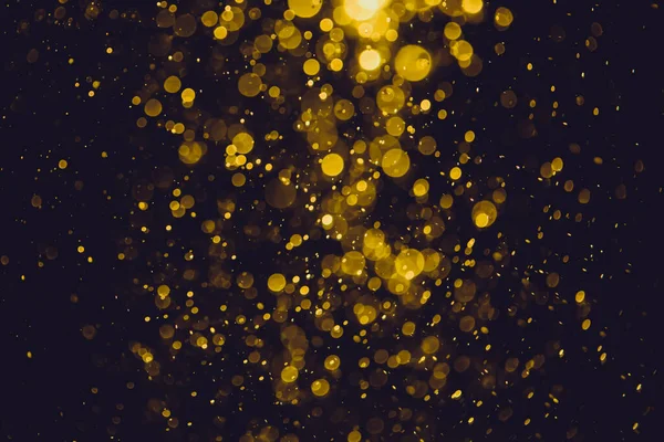 Vintage Abstract Gold Bokeh Black Background — Stock Photo, Image