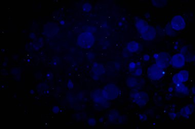 Siyah arka plan ile Soyut Mavi bokeh