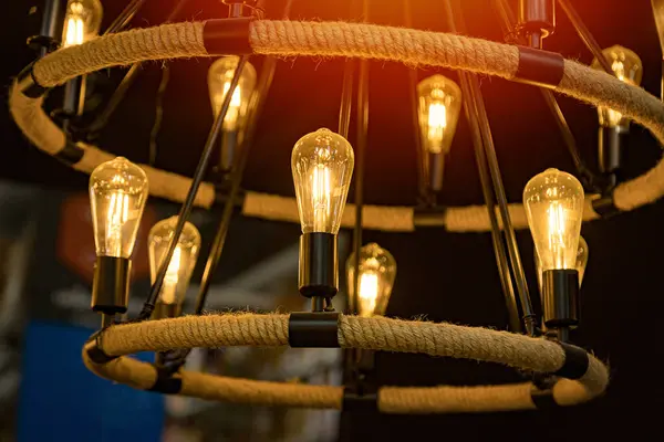 stock image Warm orange light chandeliers for home decoration give you a bright glow