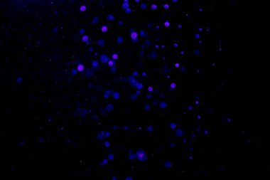 Siyah arkaplan ile soyut mavi su bokeh