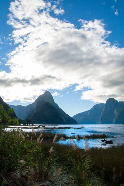 Nya Zeeland Sydön Mitre Peak Milford Sound Fiordlan — Stockfoto