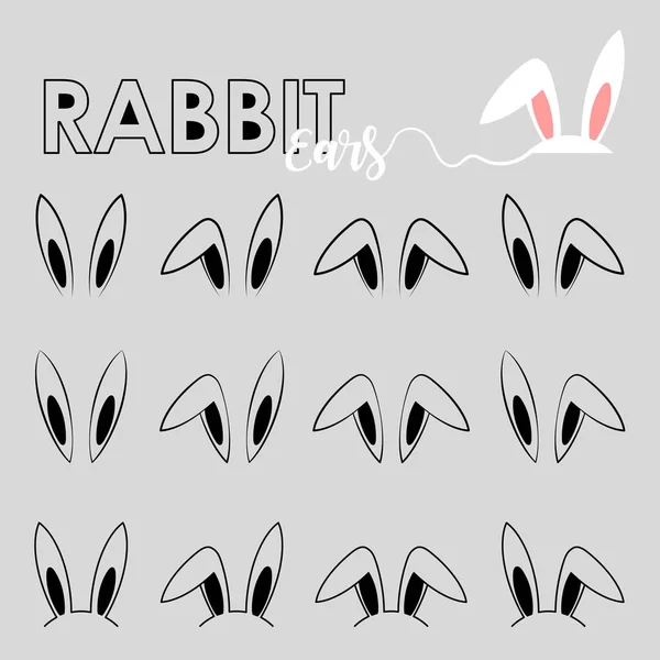 Rabbit Ear Outline Easter Rabbit Ears Outline Easter Rabbit Ears — Vettoriale Stock