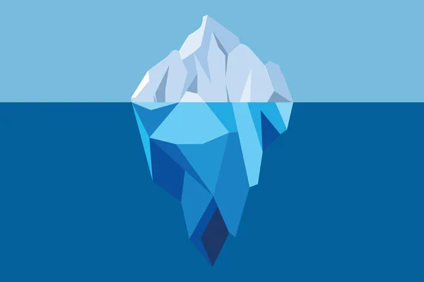 Айсберг Плаває Блакитному Океані Векторні Ілюстрації Великий Айсберг Плаває Морі Векторна Графіка