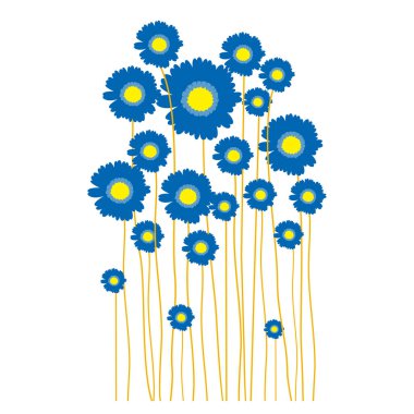 Bahar çiçeği. Beyaz Arkaplan 'da ilk bahar çiçekleri izole edilmiş. Koyu mavi çiçek güzel vektör çizimi. Tasarım için elementler.