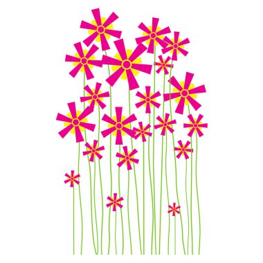 Bahar çiçeği. Beyaz Arkaplan 'da ilk bahar çiçekleri izole edilmiş. Pembe Çiçek Güzel vektör çizimi. Tasarım için elementler.