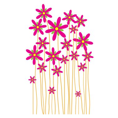 Bahar çiçeği. Beyaz Arkaplan 'da ilk bahar çiçekleri izole edilmiş. Pembe Çiçek Güzel vektör çizimi. Tasarım için elementler.