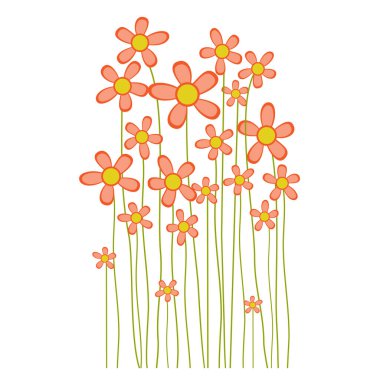 Bahar çiçeği. Beyaz Arkaplan 'da ilk bahar çiçekleri izole edilmiş. Portakal Çiçeği Güzel vektör çizimi. Tasarım için elementler.