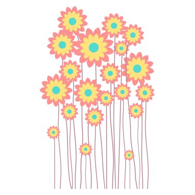 Bahar çiçeği. Beyaz Arkaplan 'da ilk bahar çiçekleri izole edilmiş. Portakal Çiçeği Güzel vektör çizimi. Tasarım için elementler.