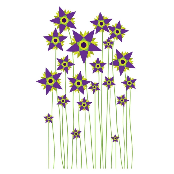 Bahar çiçeği. Beyaz Arkaplan 'da ilk bahar çiçekleri izole edilmiş. Mor Çiçek Güzel vektör çizimi. Tasarım için elementler.