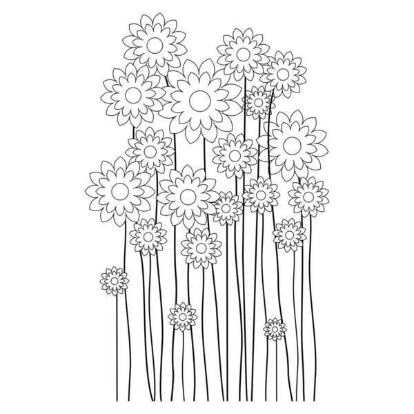 stock vector Spring Flower Silhouettes. Flowers silhouettes isolated on White Background. Vector line hand drawn illustration with flowers. Vector Illustration. Elements for design.