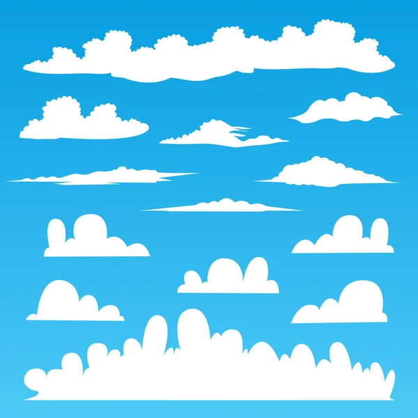 Set Clouds Isolated Blue Background Cartoon Cloud Vector Set Vector — Stock Vector