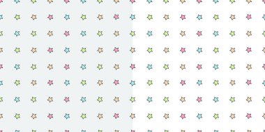 Two vector seamless patterns with colorful stars.Doodle illustration. Great for wrapping paper.	