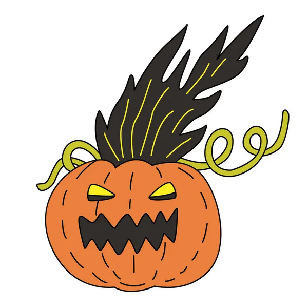 Hand Drawn Vector Illustration Jack Lantern Pumpkin Great Halloween Design —  Vetores de Stock