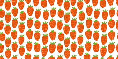 Beyaz arka planda çilekli, pürüzsüz bir desen. Çarşaflar, masa örtüleri, duvar kağıtları, kapaklar için harika..