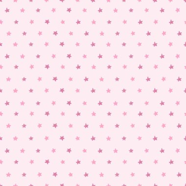 Seamless pattern with stars. Hand drawn flat vector illustration on pink background. Great for celebration, party and birthday themes.	