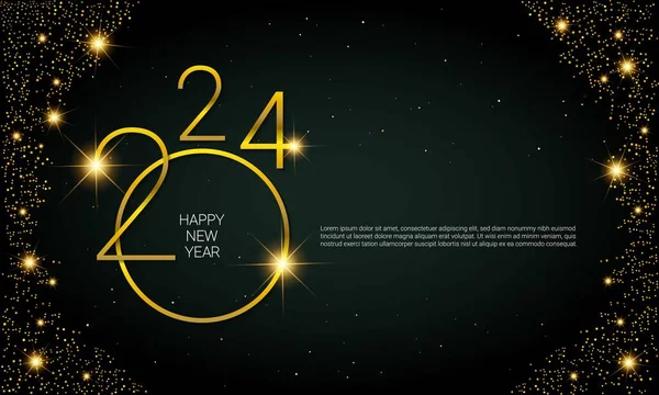 2024 Happy New Year Vector Background Greeting Card Banner Poster — Stock Vector