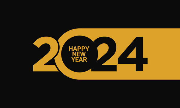 2024 Happy New Year Background Design — Vector de stock