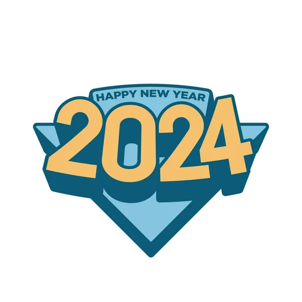 2024 Happy New Year Typography Design — Stock Vector