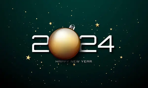 2024 Happy New Year Background Design — Stock Vector