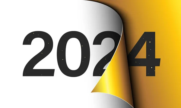 Feliz Año Nuevo 2024 Tarjeta Felicitación Plantilla Diseño — Vector de stock