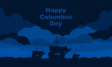 Columbus Günü Arkaplan Tasarımı. 