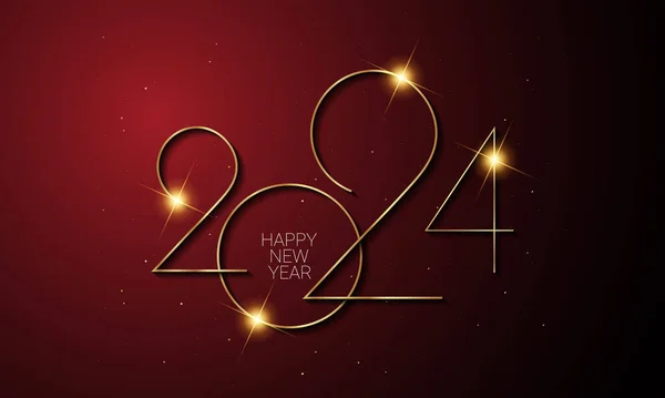 2024 Happy New Year Background Design — Vetor de Stock