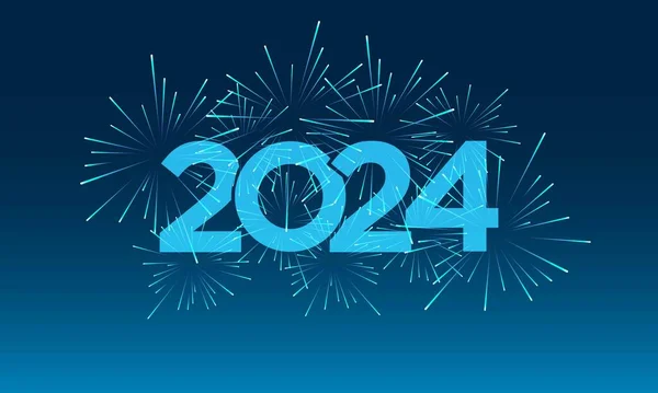 2024 Happy New Year Background Design lizenzfreie Stockvektoren