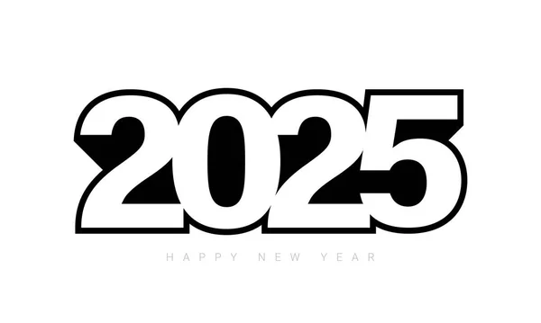 2025 Gelukkig Nieuwjaar Tekst Ontwerp — Stockvector