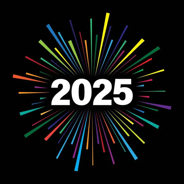 2025 Frohes Neues Jahr Hintergrunddesign Stockillustration