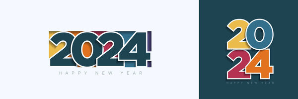 2024 Happy New Year Background Design — Vector de stock
