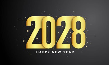 2028 Mutlu Yıllar Geçmiş Tasarımı.