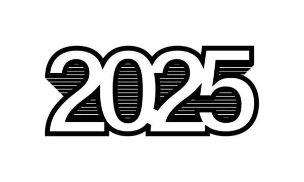 2025 Happy New Year Number Design Stockvektor