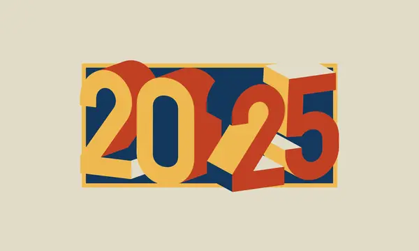 2025 Nuevo Año Número Diseño Ilustraciones De Stock Sin Royalties Gratis