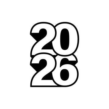 2026 Mutlu Yeni Yıl metin tasarımı.