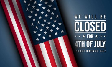 Birleşik Devletler Bağımsızlık Günü Arkaplan Tasarımı. 4 Temmuz Bağımsızlık Günü 'nde kapalıyız..