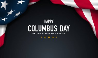 Columbus Günü Tebrik Kartı Tasarımı şablonu.