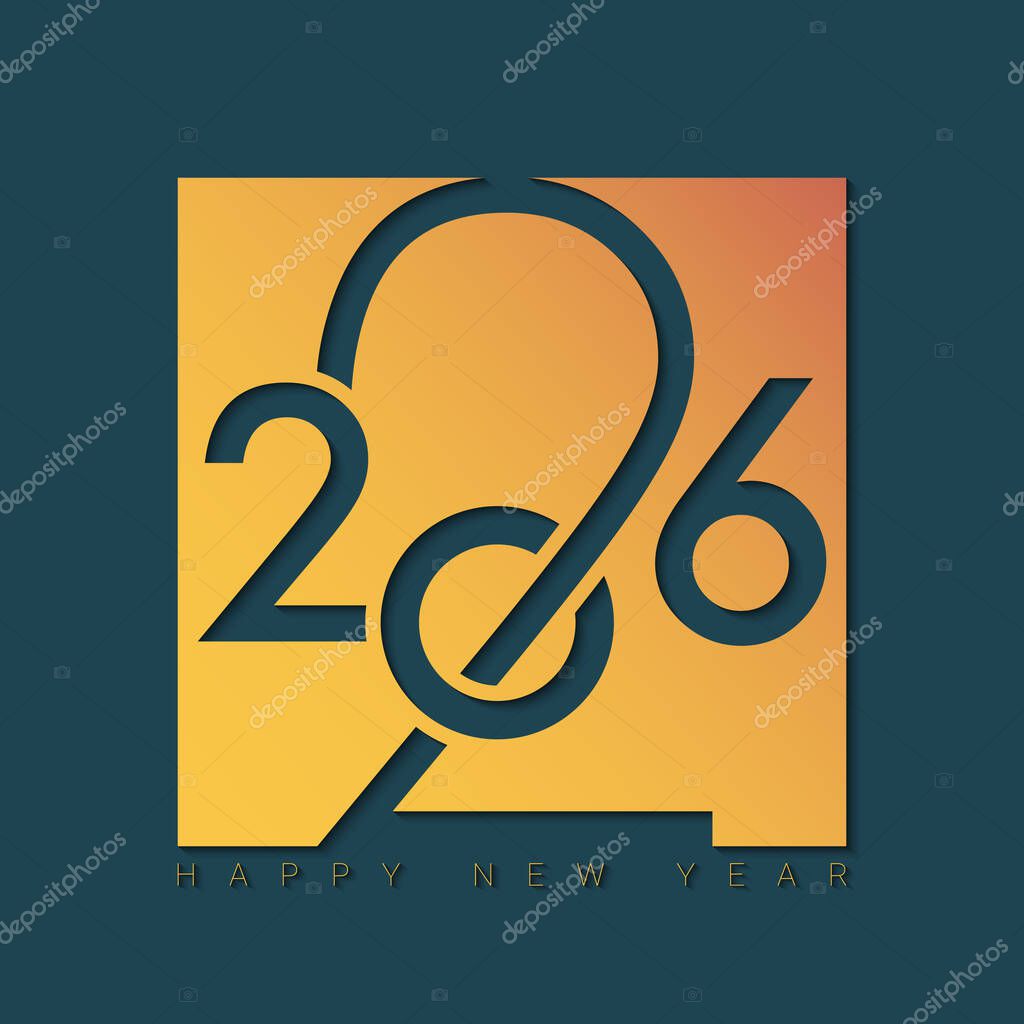 2026 Typography Design for New Year Celebration.