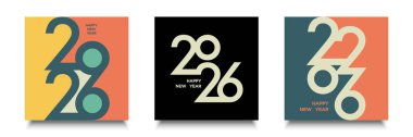 2026 Numara Tasarım 'ın seti. 2026 Mutlu Yıllar Metin Tasarımı.